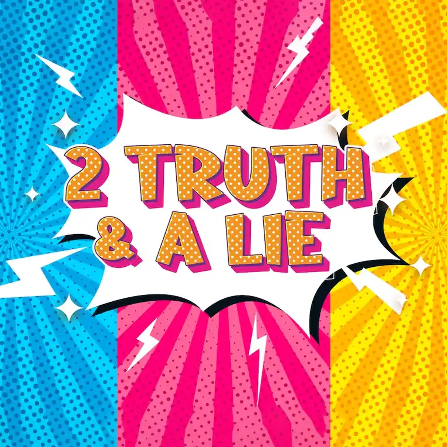 Interactive 'Two Truths and a Lie' PowerPoint game, perfect for virtual baby shower games, creating a fun and engaging experience for guests.