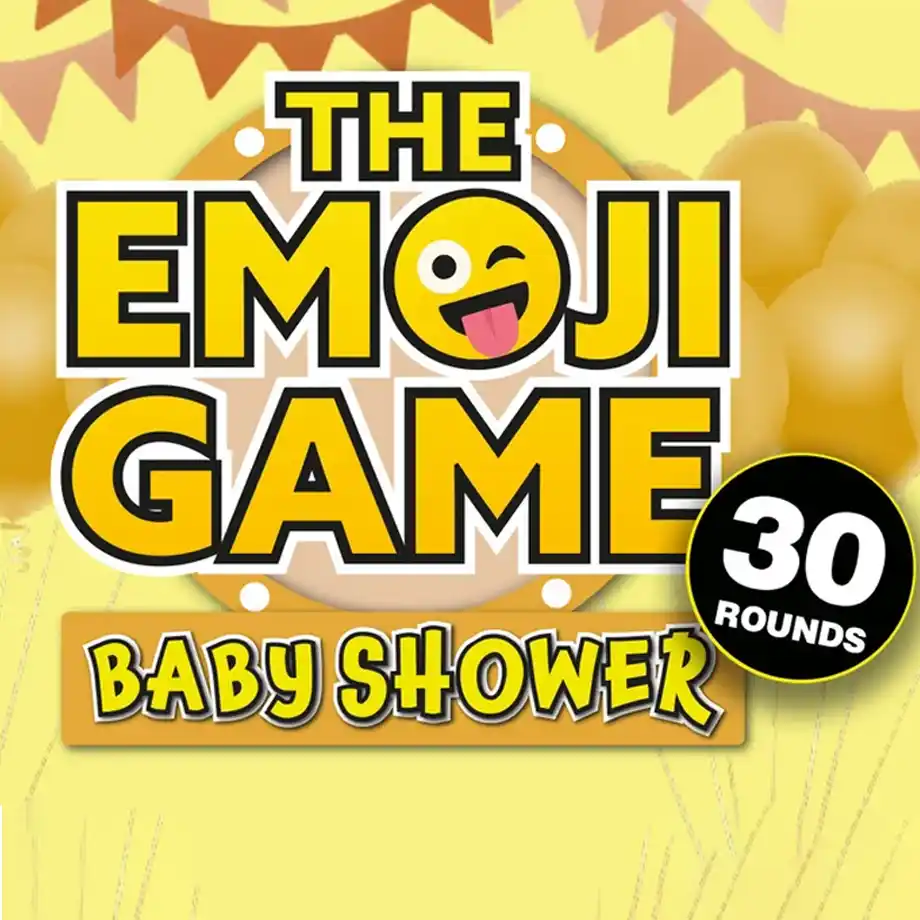 Printable Emoji game for virtual baby shower games, a creative and entertaining activity to engage guests with baby-related emoji puzzles.