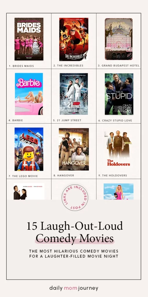 A curated selection of the best comedy movies, including Bridesmaids, The Incredibles, and The Hangover, perfect for a hilarious movie night.