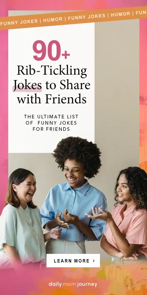 A vibrant image featuring friends laughing together, showcasing "90+ Rib-Tickling Funny Jokes" for friends, humor, and laughter.