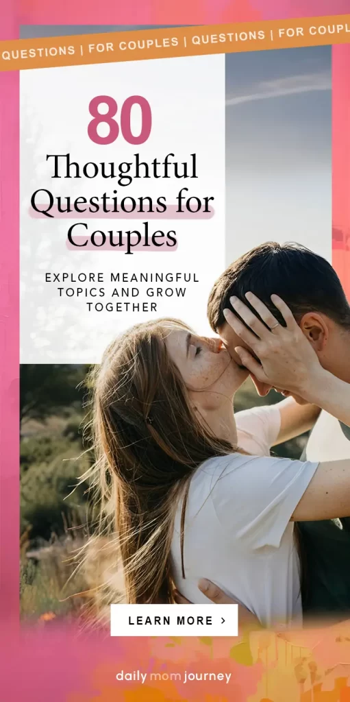 A loving couple sharing an intimate moment, highlighting 80 thoughtful questions for couples to explore meaningful topics and grow together.