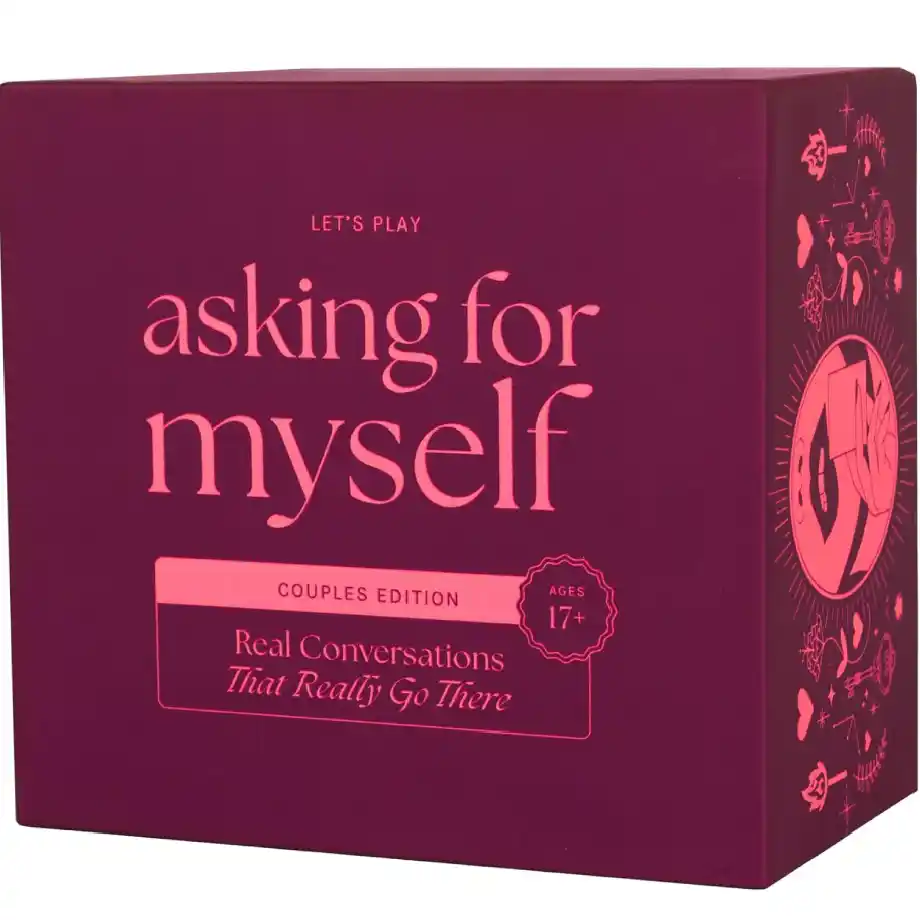 Asking for Myself Couples Conversation Cards' with 300 questions for couples, designed to deepen connection and understanding, displayed on a cozy table setting