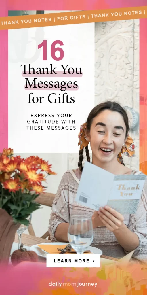  A joyful woman reading a thank you card at a beautifully set table, expressing gratitude with a heartfelt thank you message for gift.