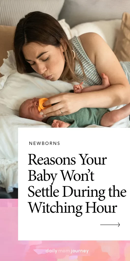 A mother soothing her baby during the witching hour, showing ways to provide comfort and relief.