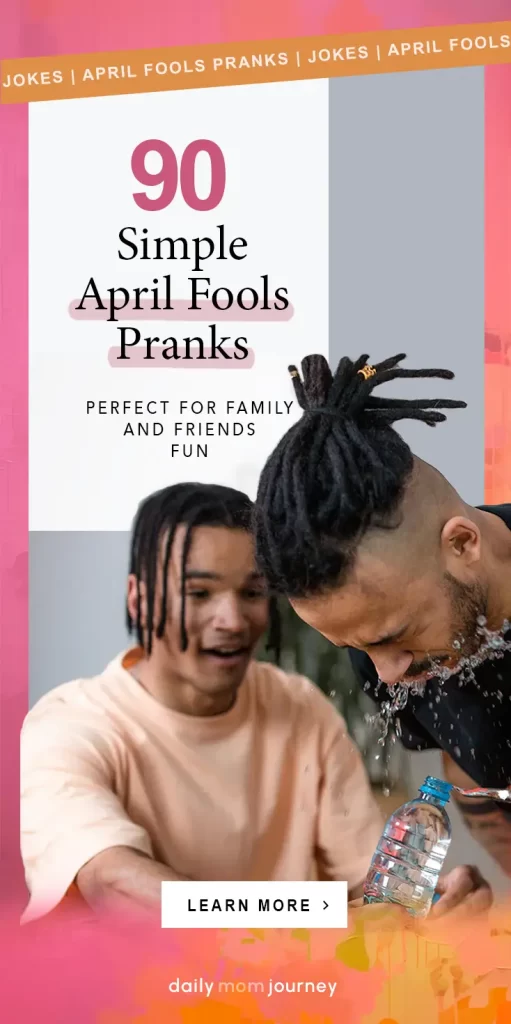 Two friends laughing as one pulls a water prank, highlighting 90 simple April Fools pranks perfect for family and friends fun