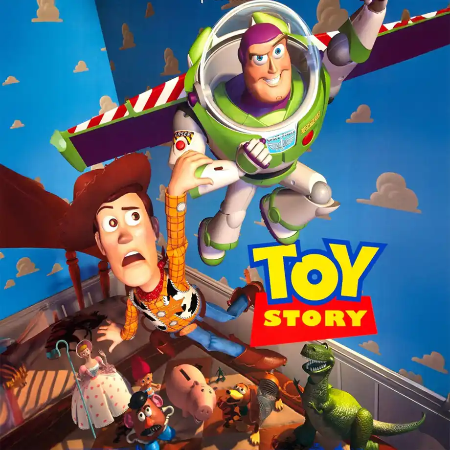 Cover image of the beloved animated movie Toy Story (1995) featuring Woody, Buzz Lightyear, and other iconic characters. A must-watch family favorite that stands out as one of the best animated movies of all time.