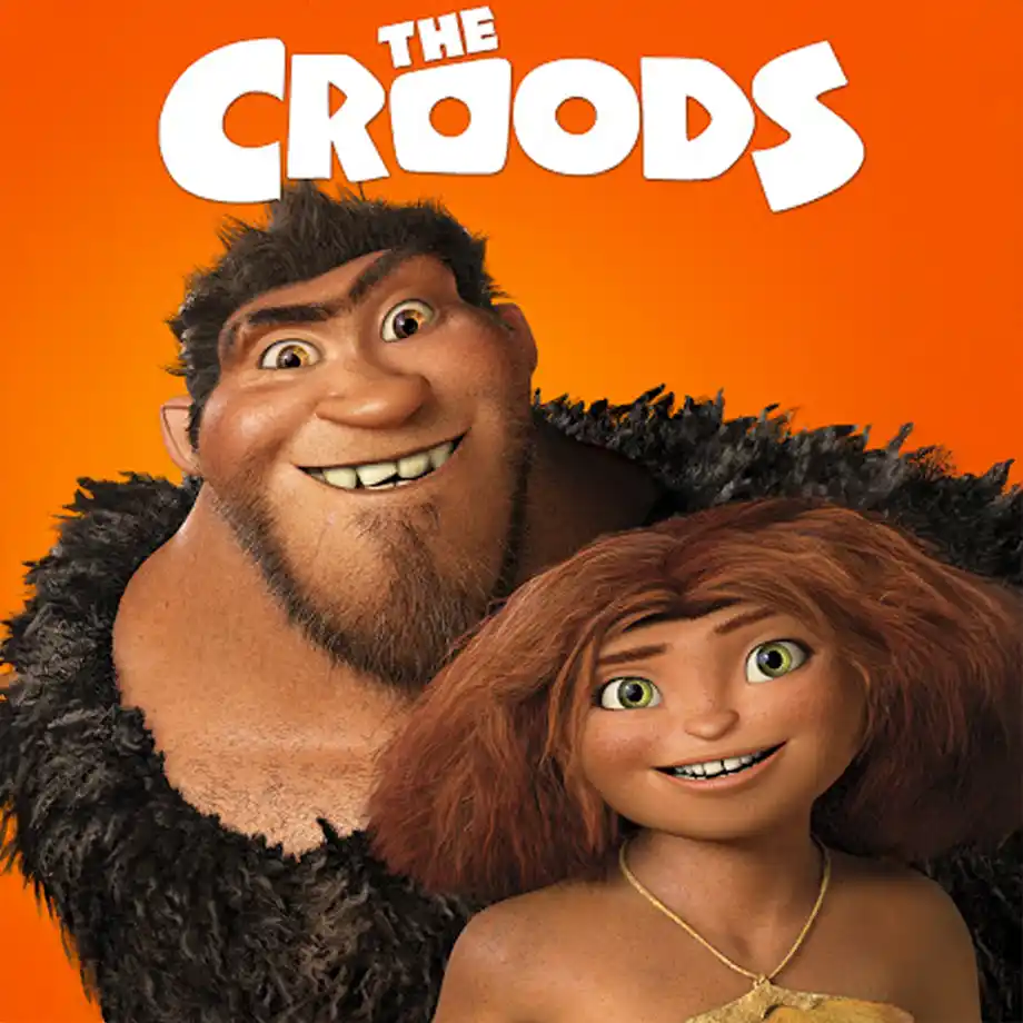 The movie cover for The Croods, a fun-filled animated film about a prehistoric family’s wild adventure. One of the best animated movies, The Croods features humor, heart, and breathtaking animation that appeals to both kids and adults alike.