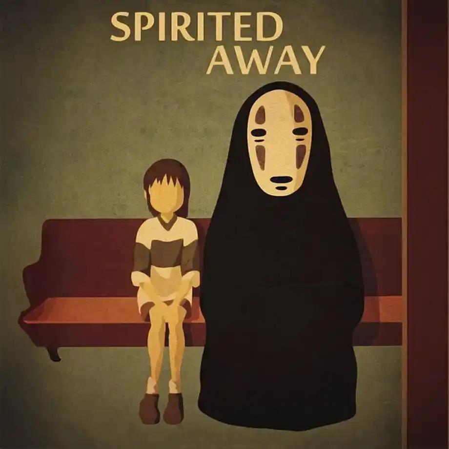 The cover image of Spirited Away, Studio Ghibli's award-winning animated film. This magical story follows Chihiro’s journey in a mysterious world filled with spirits and adventure, making it a standout in the best animated movies collection.