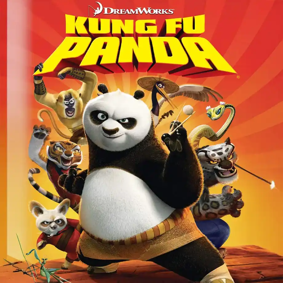 The cover image of Kung Fu Panda featuring Po, the lovable panda, striking a kung fu pose against a vibrant background. A DreamWorks classic filled with humor, action, and heart, celebrated as one of the best animated movies.







