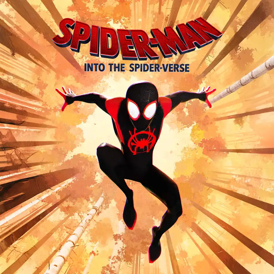 Spider-Man: Into the Spider-Verse, an innovative and visually stunning film, celebrated as one of the best animated movies. Featuring multiple Spider-People across dimensions, perfect for action and animation fans alike.