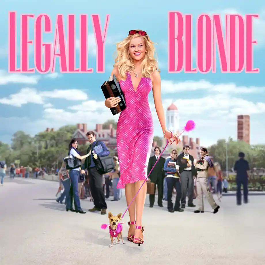 Movie poster for Legally Blonde (2001), starring Reese Witherspoon, capturing the hilarious and empowering moments that make it a standout in the best comedy movies genre.