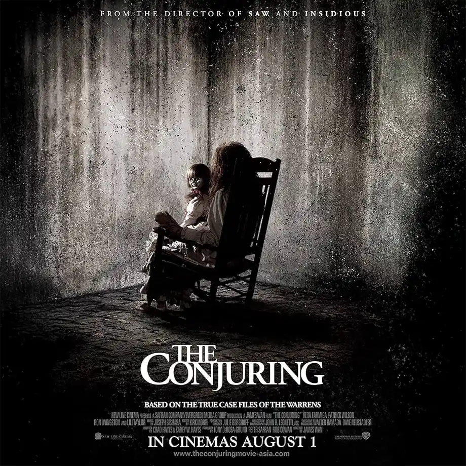 The Conjuring, one of the best horror movies, starring Vera Farmiga and Patrick Wilson, based on true events. This chilling supernatural thriller follows paranormal investigators Ed and Lorraine Warren as they confront a dark entity haunting a family’s home.






