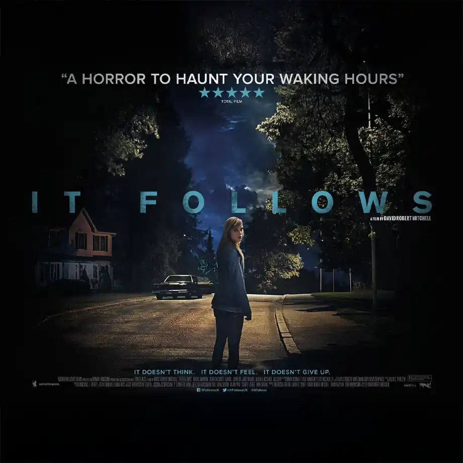 It Follows, a standout among the best horror movies, is a terrifying tale about a young woman who becomes the target of an unstoppable supernatural entity after a strange encounter. A fresh, nerve-wracking experience that explores the fear of being followed in an eerie and suspenseful way.