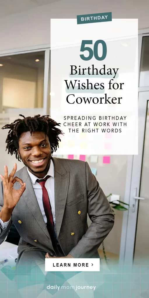 A smiling coworker in a suit giving a cheerful thumbs-up at the office, ready to enjoy birthday celebrations with colleagues.