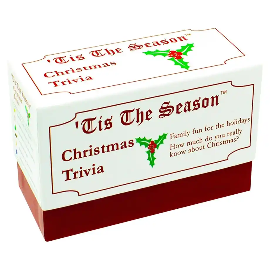 ‘Tis The Season Christmas Trivia Questions Game with festive holiday challenges, perfect for family gatherings, Christmas parties, and spreading holiday cheer.