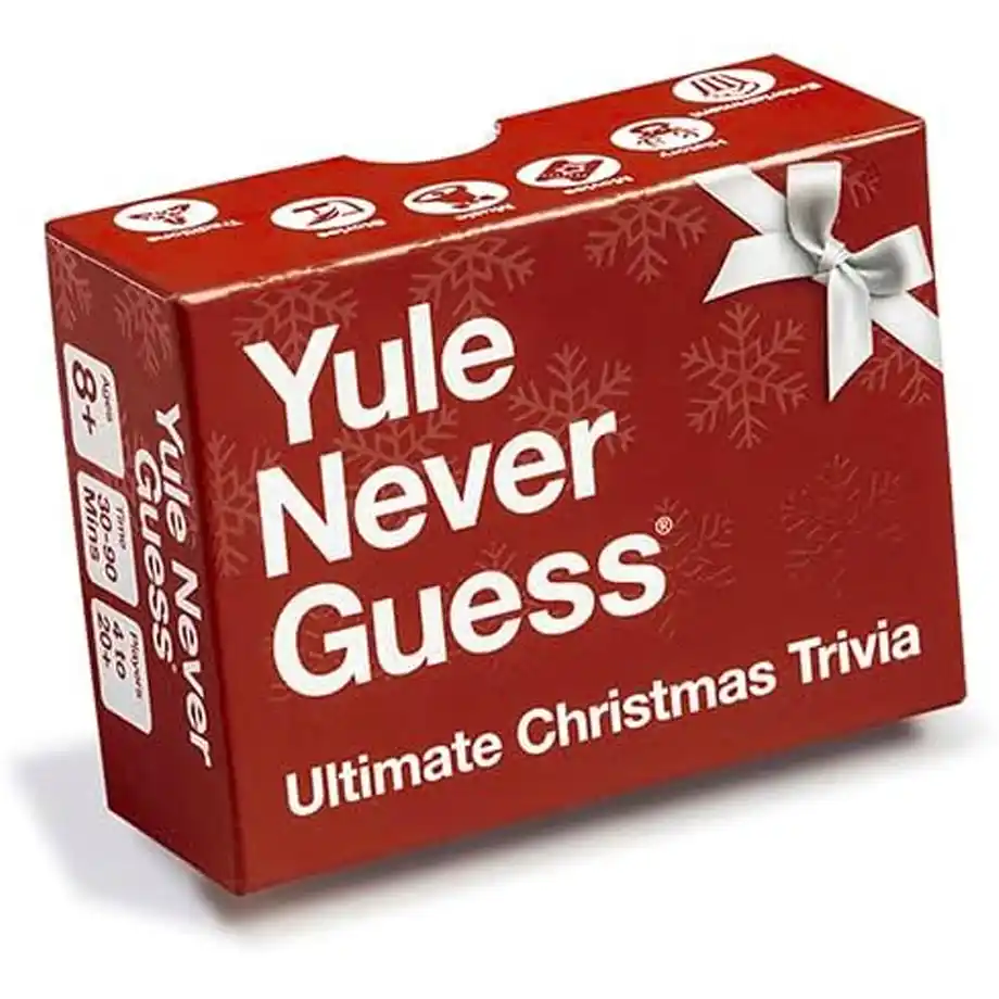 The Yule Never Guess Ultimate Christmas Trivia Questions game, a festive and engaging activity for all ages, featuring fun and challenging holiday-themed questions to liven up your celebrations.