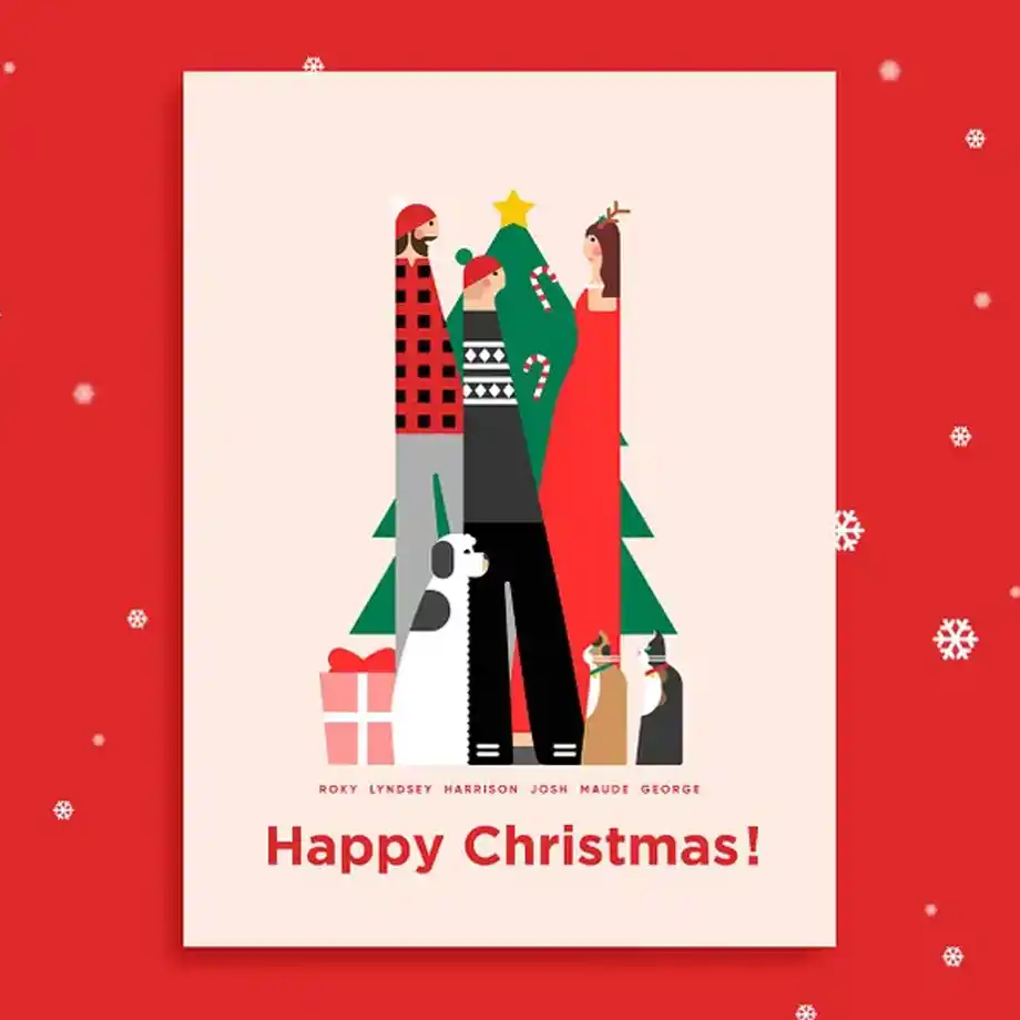 Personalized Christmas card featuring a modern portrait design with custom Christmas wishes. Perfect for sending heartfelt holiday greetings to friends and family.