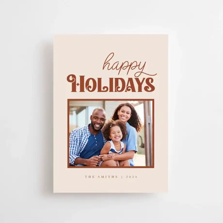 Personalized Christmas photo card featuring your custom image, with included Christmas wishes and free addressing. Perfect for sending unique holiday greetings to your loved ones.