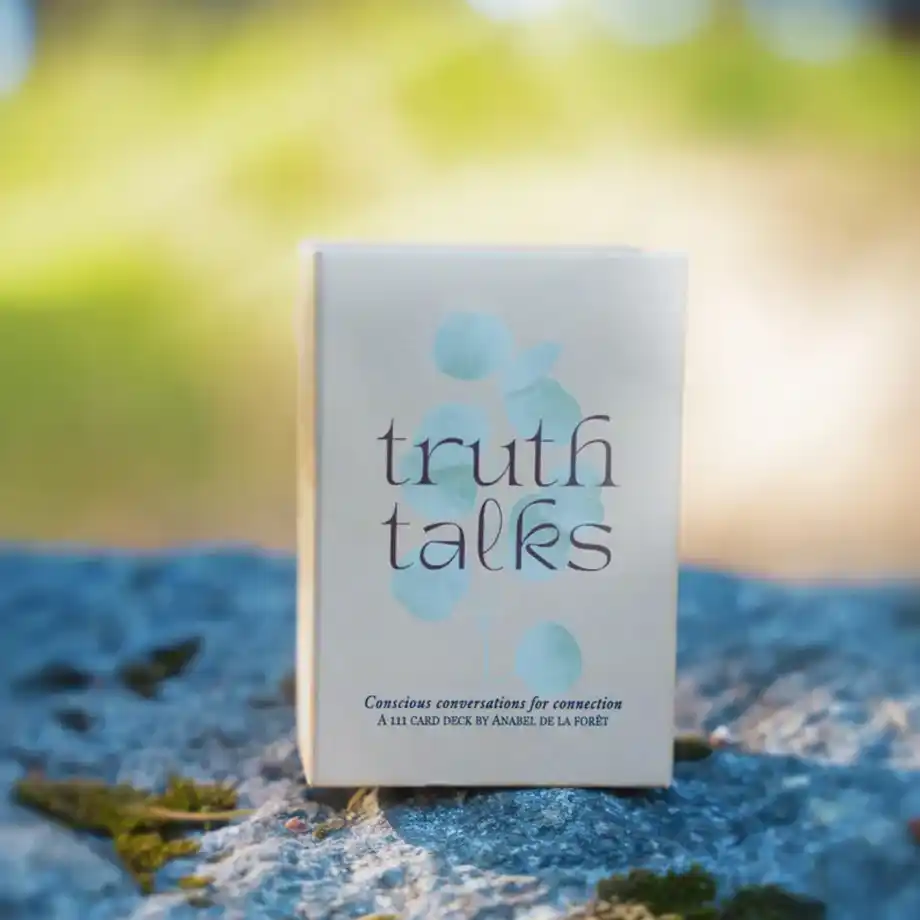 A stylish set of Truth Talks conversation starter cards designed to spark authentic and meaningful discussions. Perfect for friends, couples, or group settings, these cards encourage deeper connections with thoughtful and engaging prompts.