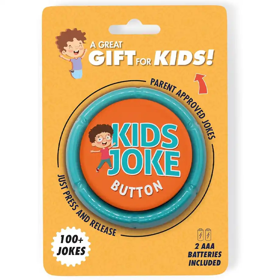 The Talking Button toy featuring a collection of hilarious and funny jokes for kids and families. Perfect for playdates, parties, or adding a fun twist to any gathering. Compact and entertaining, it’s a playful way to bring laughter to the whole family!