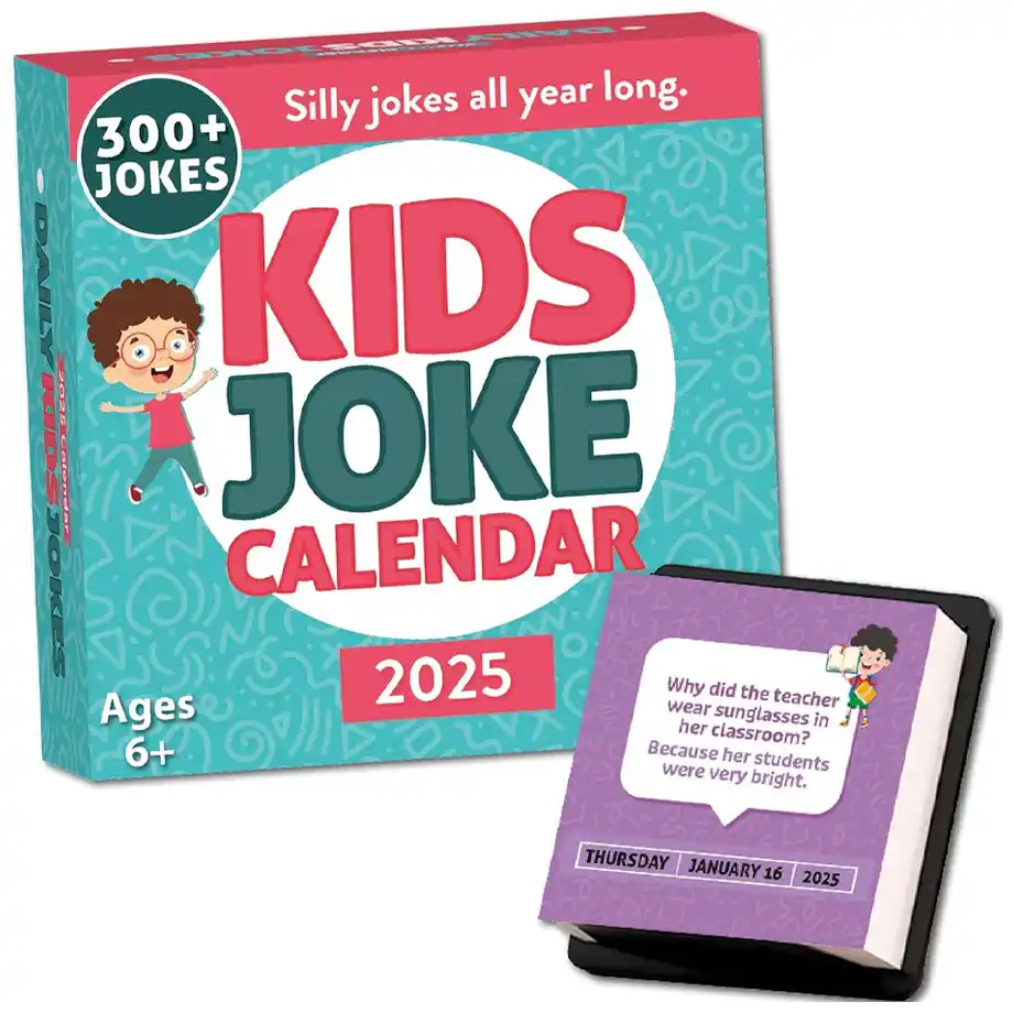 Charlie’s Treasures children’s calendar featuring daily funny jokes for kids. A perfect way to bring laughter and smiles to your child's day with humorous, kid-friendly jokes!