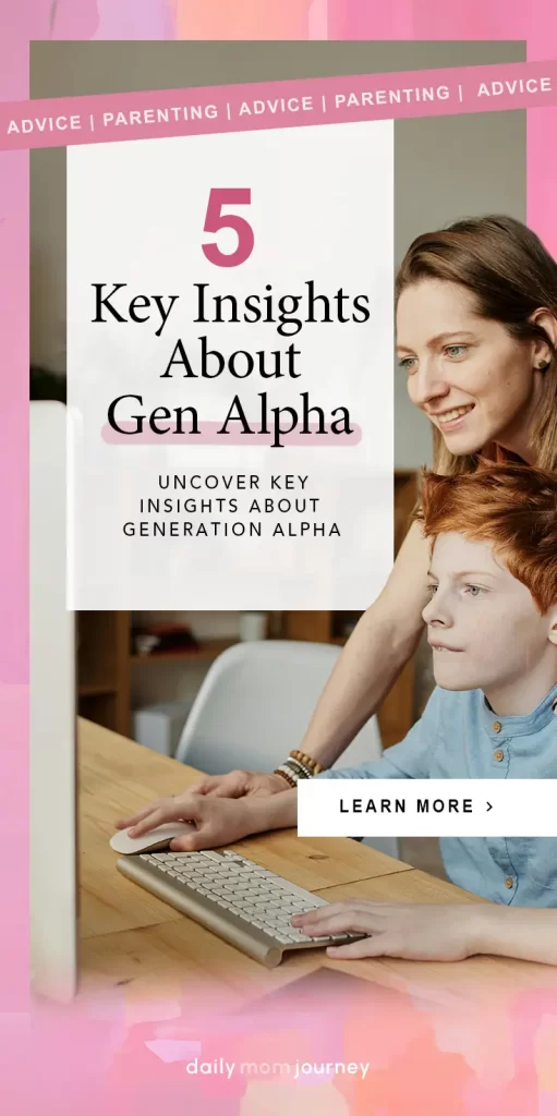 A parent guiding their child on a computer, showcasing insights into Gen Alpha's traits and behaviors.