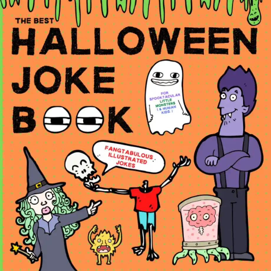 Cover of "Halloween Spooktacular: Funny Jokes for Little Monsters" featuring colorful and spooky illustrations. A delightful book filled with Halloween jokes perfect for kids and families to enjoy during the spooky season.