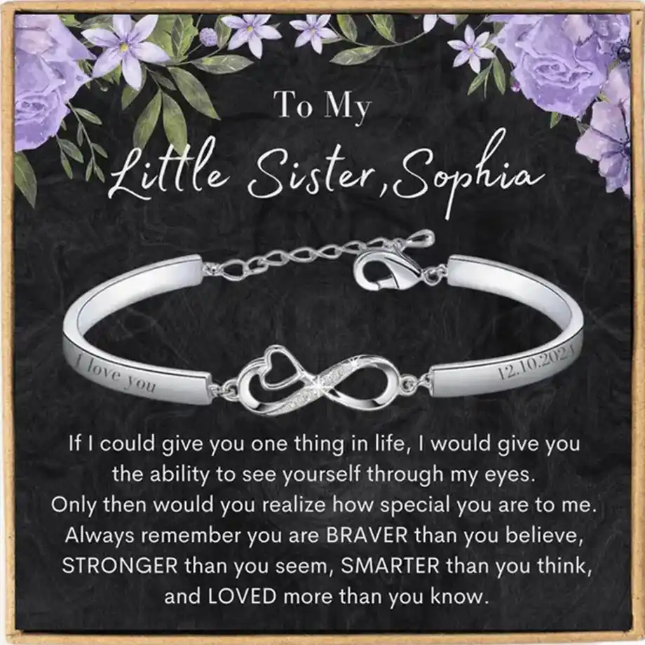 A custom name bracelet, designed as a thoughtful Bracelet Custom Name Gift. A perfect way to send 'Happy Birthday Wishes for Sister' with a personal touch.