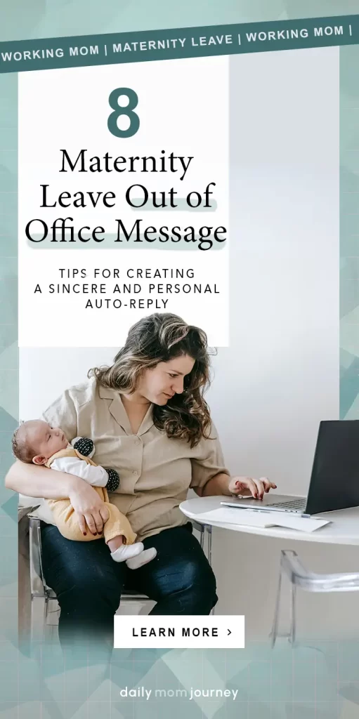 A new mom balancing work and baby care, representing the importance of a sincere and effective maternity out of office message.