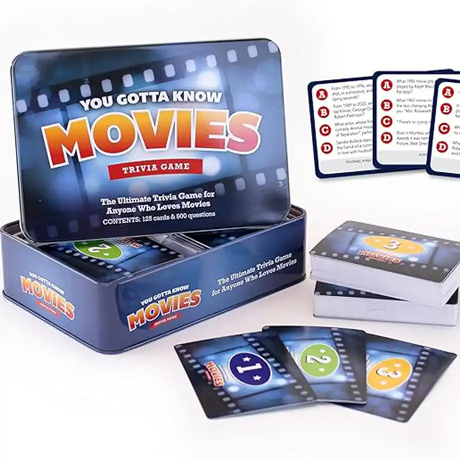 An eye-catching image showcasing iconic movie elements like a film reel, director’s chair, and clapperboard. Ideal for enthusiasts diving into You Gotta Know Movie Trivia Questions.