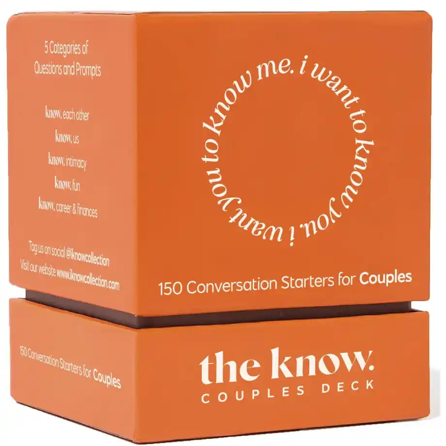 I Know Collection Relationship Cards for Couples featuring 150 fun questions-for-couples. Designed to deepen connections and spark meaningful conversations.