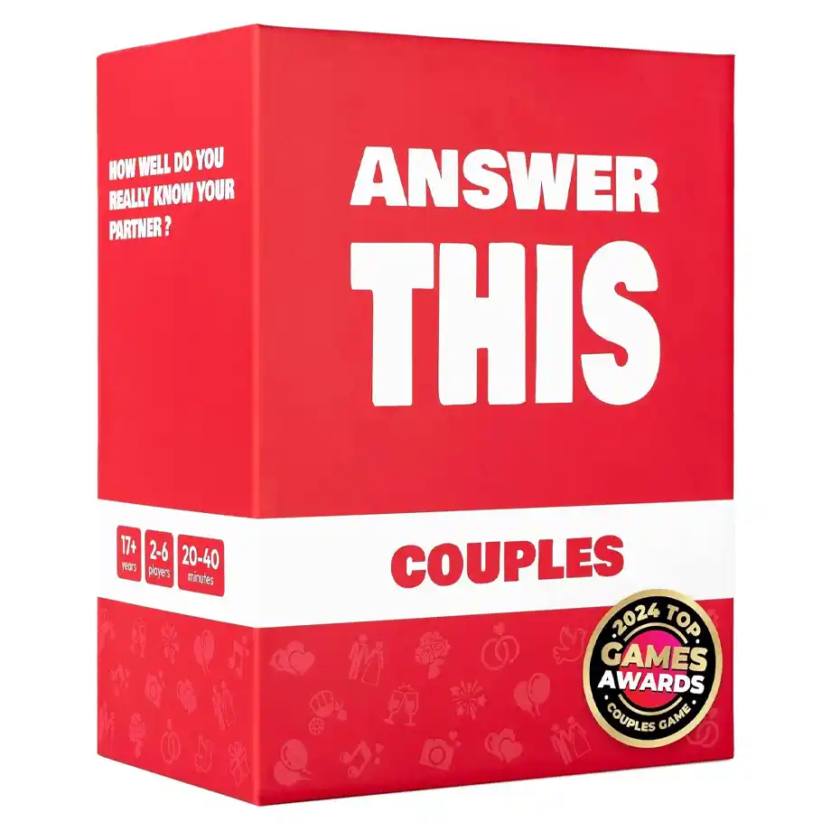 Strengthen your bond with the "Answer This" Relationship Card Game. Packed with engaging questions to ask your boyfriend, this game is perfect for deepening your connection, sparking fun conversations, and celebrating anniversaries or date nights. Enjoy memorable moments and get to know each other even better.