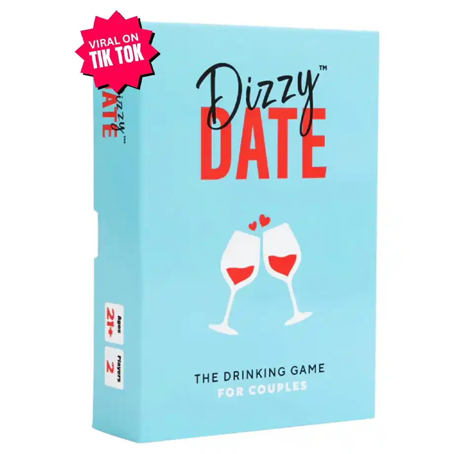 Dizzy Date Couples Card Game, a fun and interactive game for parties or date nights, featuring creative and engaging questions to ask your boyfriend for deeper connection and laughs.