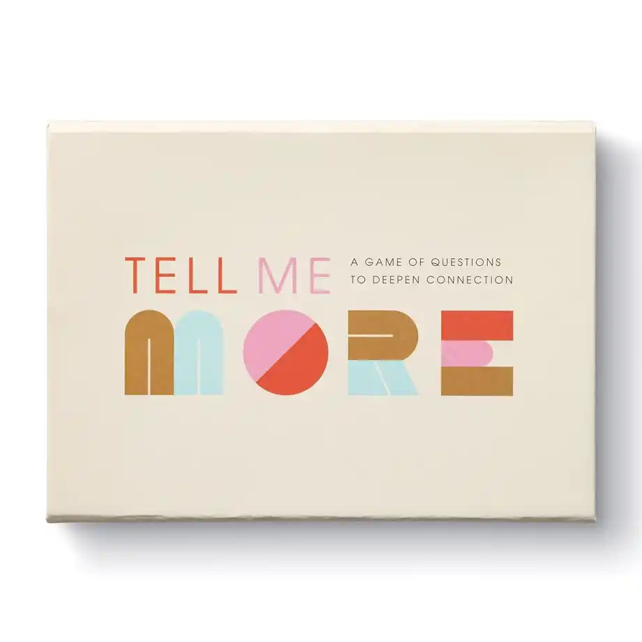 Deepen your connection with the Tell Me More card game. Packed with meaningful questions to ask your boyfriend, this game is perfect for couples looking to strengthen their bond through engaging and insightful conversations. Ideal for date nights or casual hangouts.