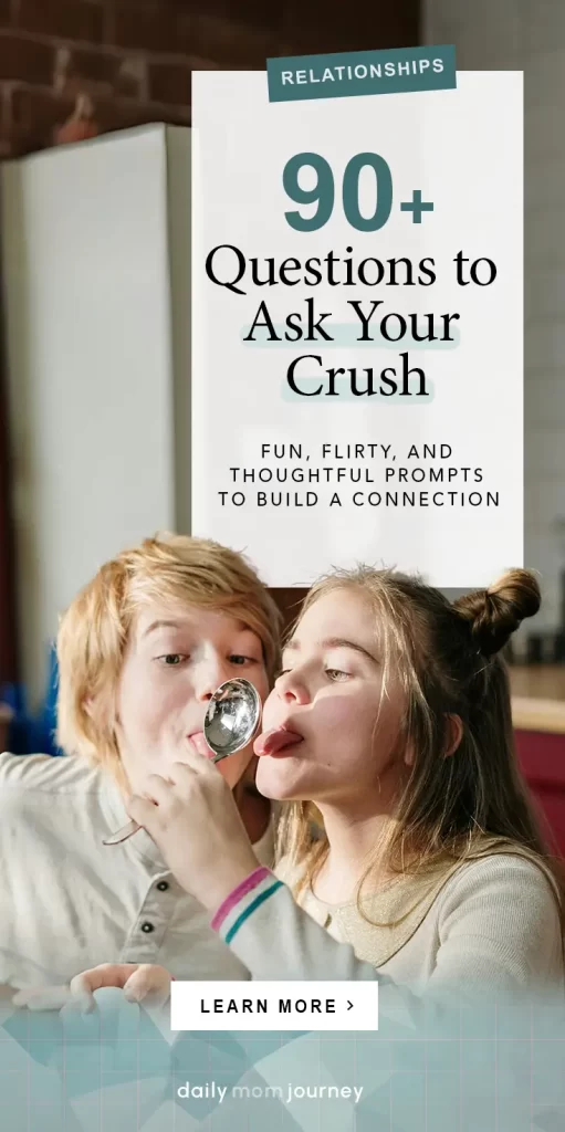 A playful couple sharing a laugh in the kitchen, exploring 90+ fun and flirty questions for your crush to build a deeper connection.