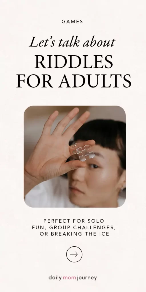 A person holding a transparent puzzle piece close to their face, highlighting the thought-provoking and engaging nature of riddles for adults.