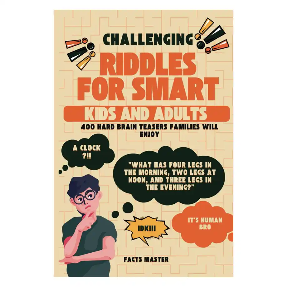 A collection of challenging riddles for adults, designed to stimulate the mind and offer fun, brain-teasing puzzles for all ages. Ideal for puzzle enthusiasts and those looking to enhance their problem-solving skills while having a good time.