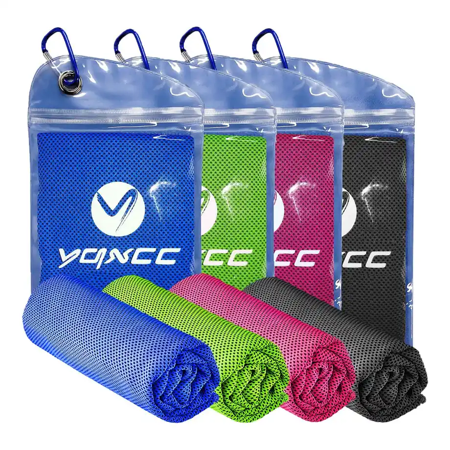 Cooling Towels made of microfiber, designed for rapid cooling during sports, camping, or outdoor activities. A thoughtful stocking stuffer for husband, offering comfort and relief on hot days.