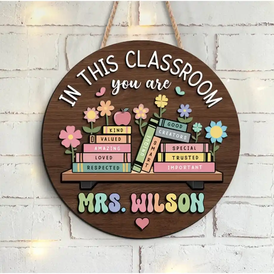 A personalized 3D door hanger with a unique design, customizable with names, messages, or graphics. Ideal for adding a creative touch to doors or as a fun decorative piece.