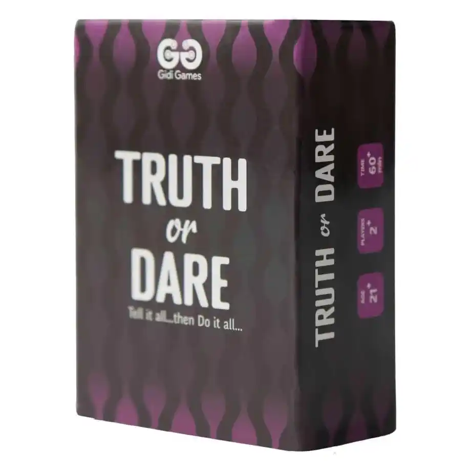 Truth or Dare Questions card game by Gidi Games, designed for party fun and interactive entertainment with friends or family.