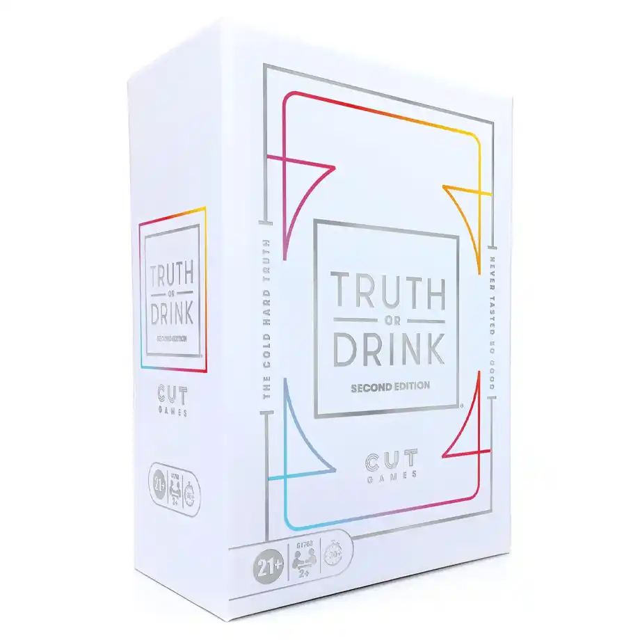 Truth or Drink card game featuring hilarious truth or dare questions, perfect for fun-filled party nights with friends.