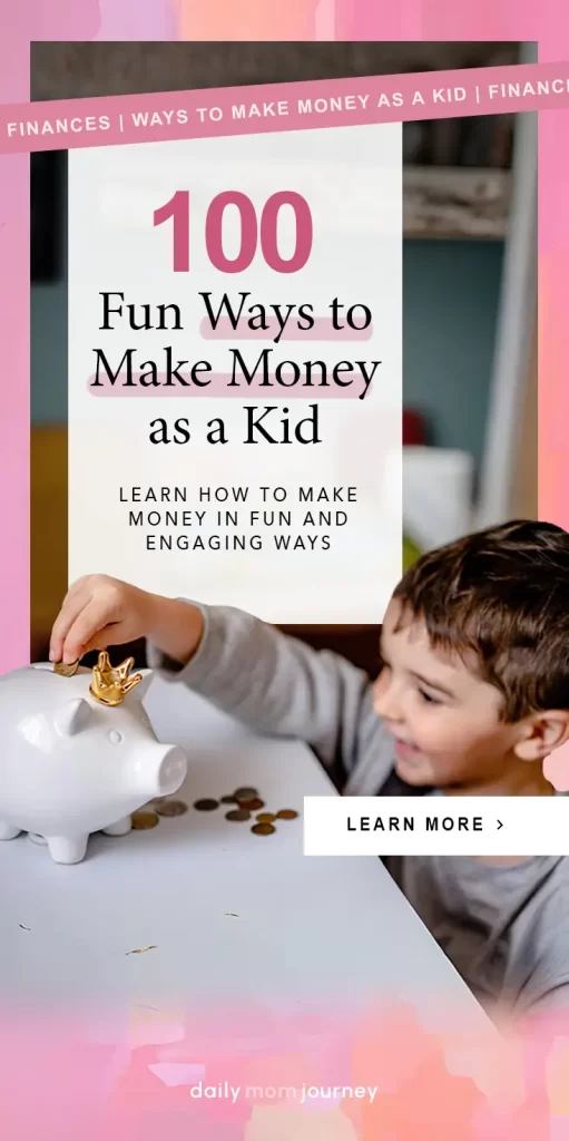 A happy young boy putting coins into a piggy bank, showcasing fun and engaging ways to make money as a kid.