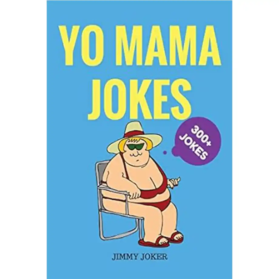 A vibrant and cheerful design featuring laughing cartoon characters and speech bubbles filled with witty punchlines. The playful and colorful style highlights the joy of sharing over 300 hilarious jokes.