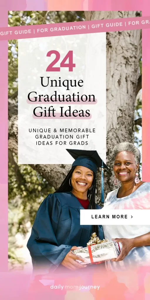 A thoughtful collection of graduation gift ideas featuring custom jewelry, framed tassels, personalized graduation cards, and heartfelt presents.