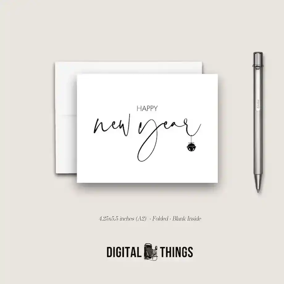 Set of simple modern happy new year wishes cards