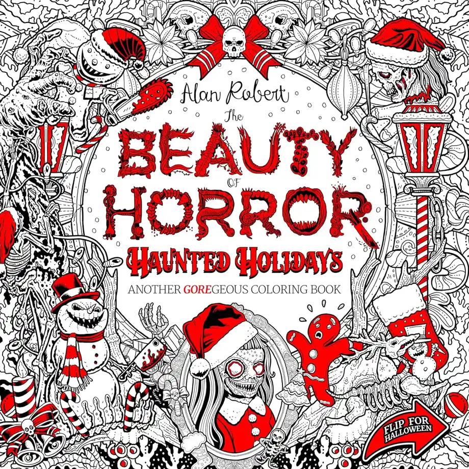 A hauntingly festive coloring book from The Beauty of Horror series, packed with spooky holiday-themed illustrations—perfect for adding a creative and eerie touch to a Halloween boo basket.