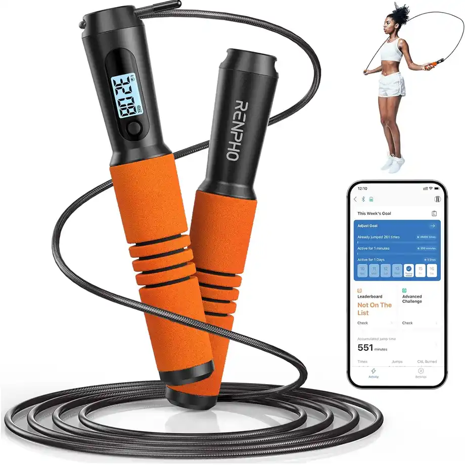 The Smart Jump Rope with app tracking, tangle-free design, and adjustable length — a unique and active addition to any boo basket for Halloween fitness enthusiasts!