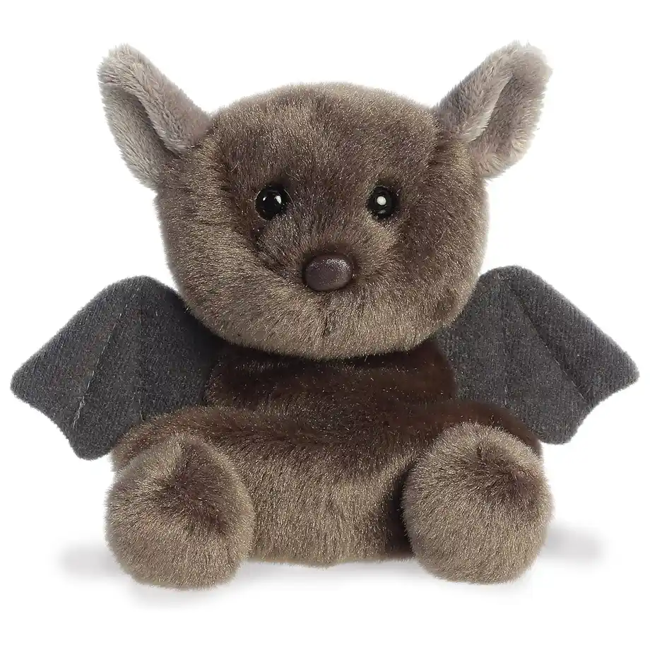 Cute and cuddly Palm Pals™ Luna Bat™ stuffed animal, a 5-inch brown plush perfect for adding a spooky-sweet touch to any Halloween boo basket!