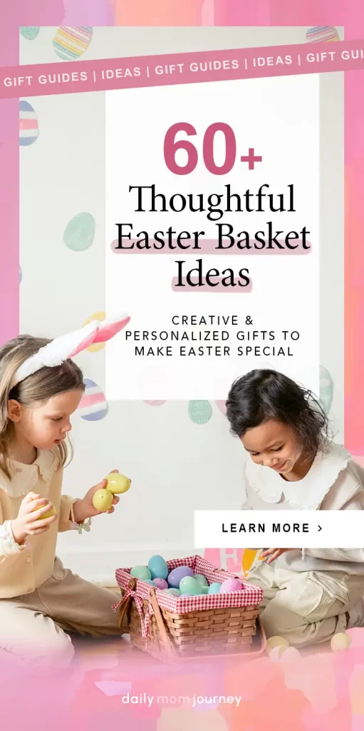 Two children enjoying an Easter egg hunt, highlighting thoughtful Easter basket ideas for kids of all ages.