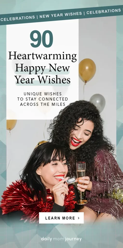 Two women celebrating New Year's Eve with champagne and party accessories, sharing joyful moments and happy new year wishes.